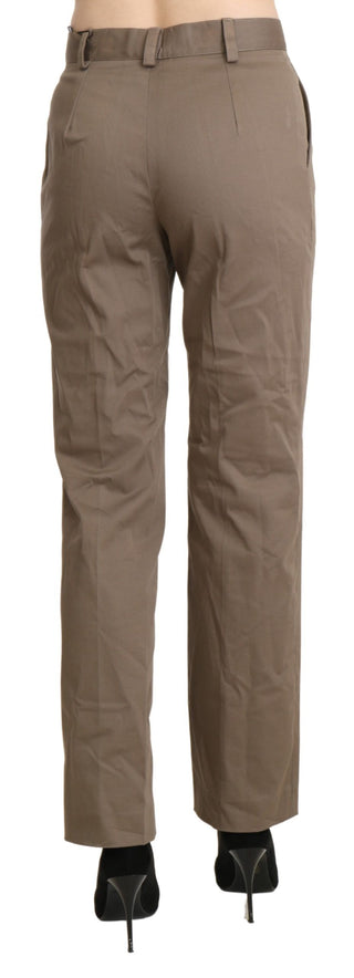 BENCIVENGA Brown High Waist Straight Dress Trouser Pants - Ginchy