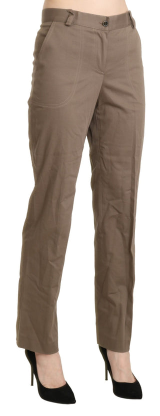 BENCIVENGA Brown High Waist Straight Dress Trouser Pants - Ginchy
