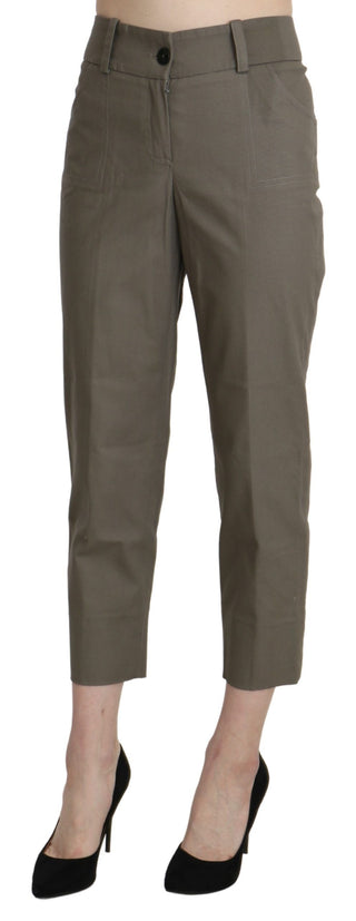 BENCIVENGA Gray High Waist Cropped Dress Trouser Pants - Ginchy