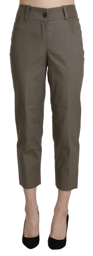 BENCIVENGA Gray High Waist Cropped Dress Trouser Pants - Ginchy