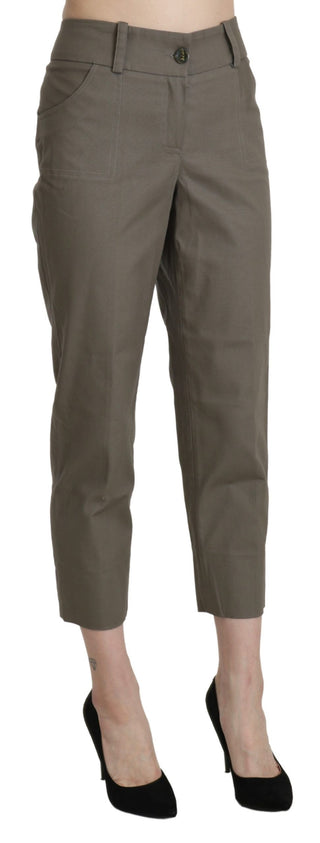 BENCIVENGA Gray High Waist Cropped Dress Trouser Pants - Ginchy