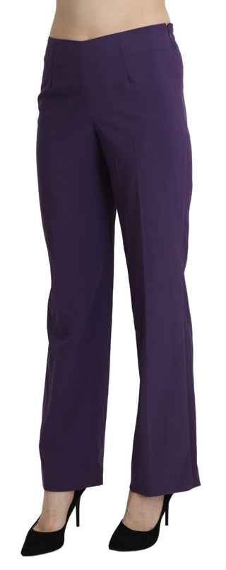 BENCIVENGA Purple High Waist Straight Dress Trouser Pants - Ginchy