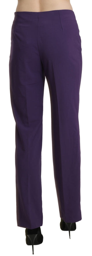 BENCIVENGA Purple High Waist Straight Dress Trouser Pants - Ginchy