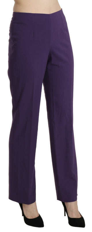 BENCIVENGA Purple High Waist Straight Dress Trouser Pants - Ginchy