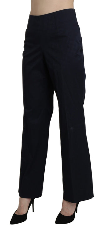 BENCIVENGA Navy Blue High Waist Straight Dress Trouser Pants - Ginchy