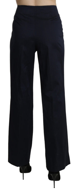 BENCIVENGA Navy Blue High Waist Straight Dress Trouser Pants - Ginchy