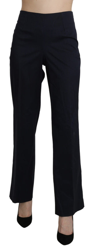 BENCIVENGA Navy Blue High Waist Straight Dress Trouser Pants - Ginchy