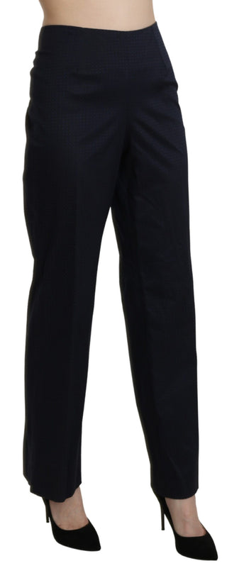 BENCIVENGA Navy Blue High Waist Straight Dress Trouser Pants - Ginchy