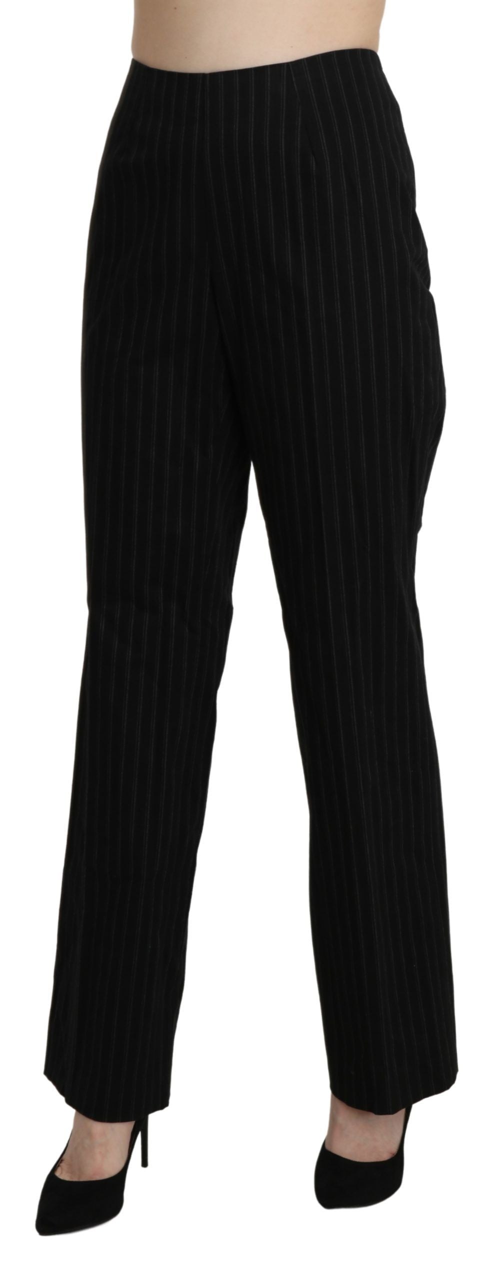 BENCIVENGA Black High Waist Straight Dress Trouser Pants - Ginchy