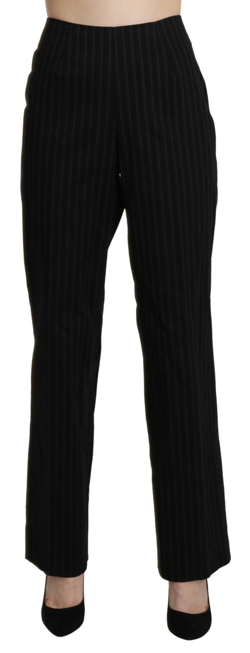 BENCIVENGA Black High Waist Straight Dress Trouser Pants - Ginchy