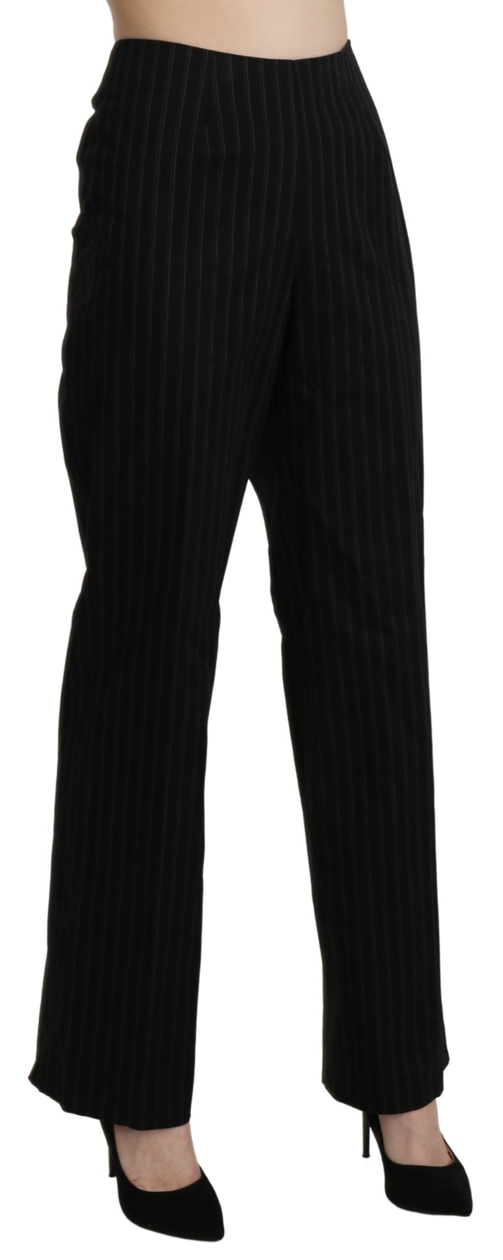 BENCIVENGA Black High Waist Straight Dress Trouser Pants - Ginchy