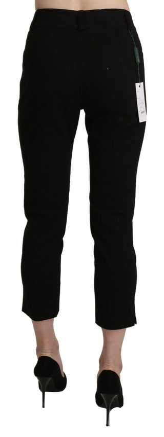 BENCIVENGA Black High Waist Skinny Cropped Dress Trouser Pants - Ginchy