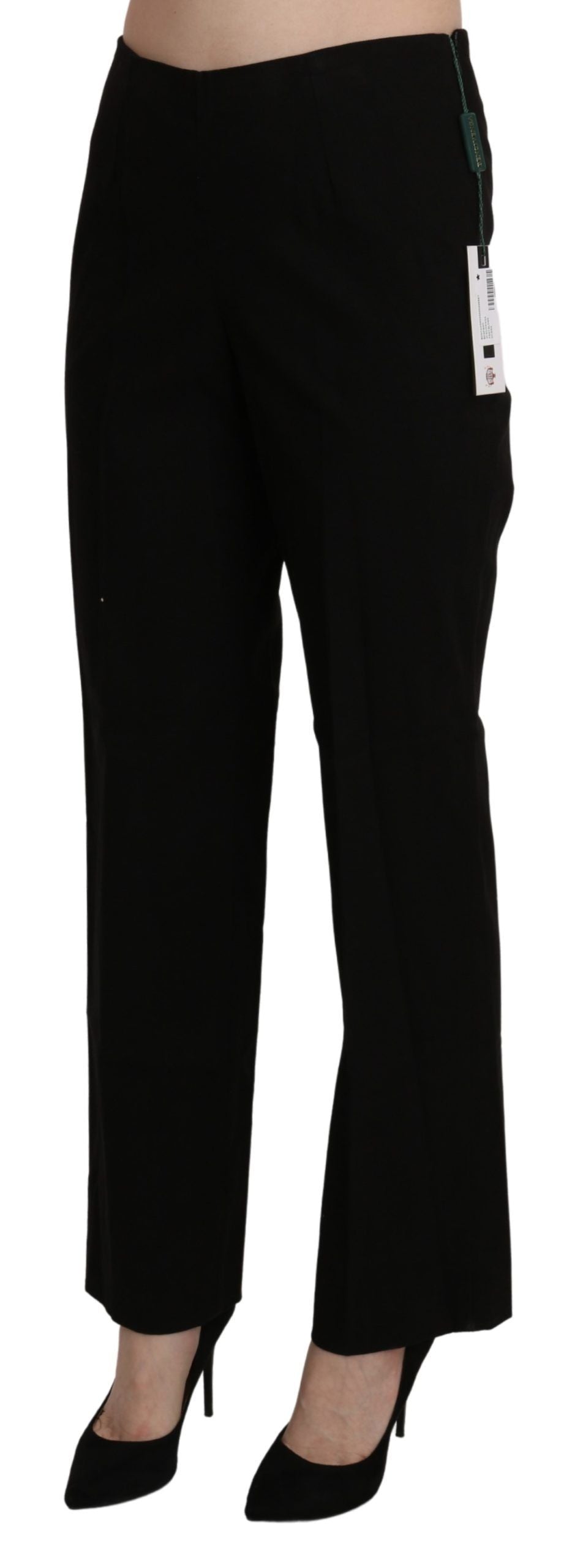 BENCIVENGA Black High Waist Straight Dress Trouser Pant - Ginchy
