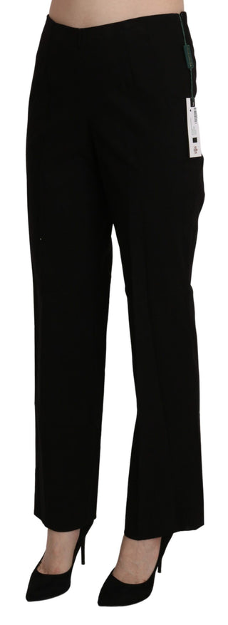 BENCIVENGA Black High Waist Straight Dress Trouser Pant - Ginchy