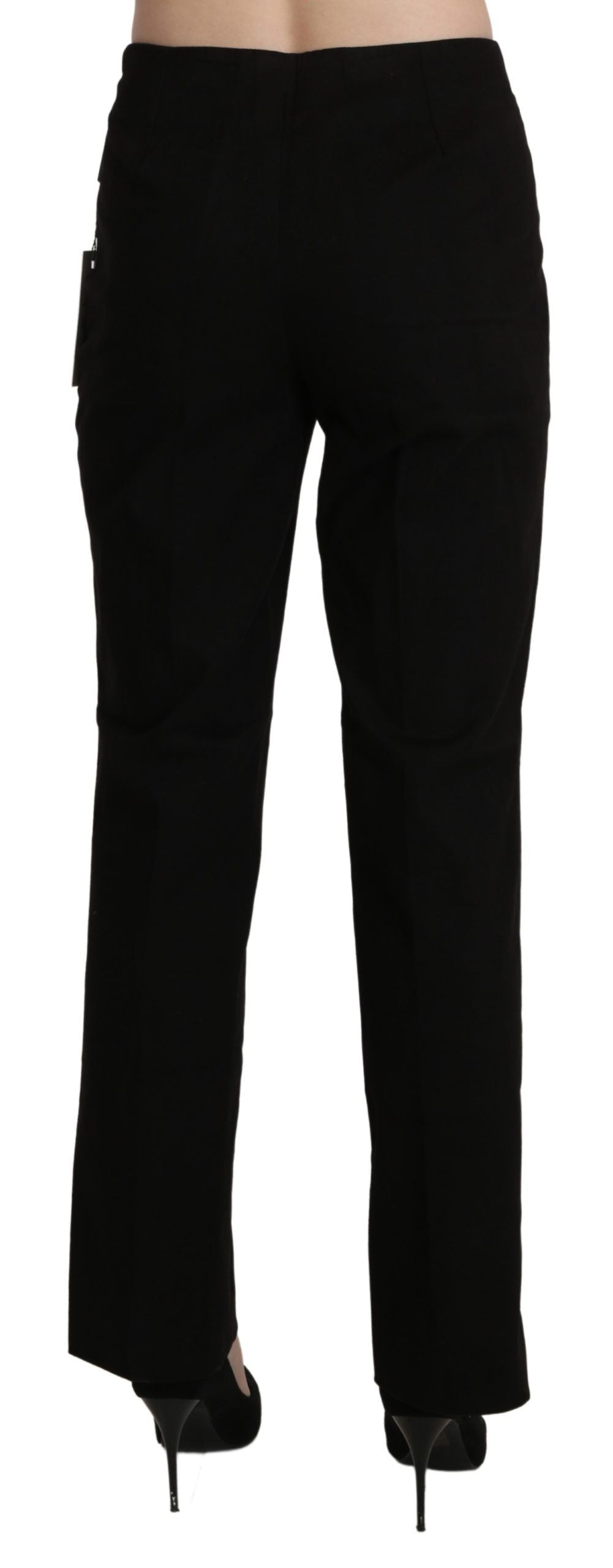 BENCIVENGA Black High Waist Straight Dress Trouser Pant - Ginchy