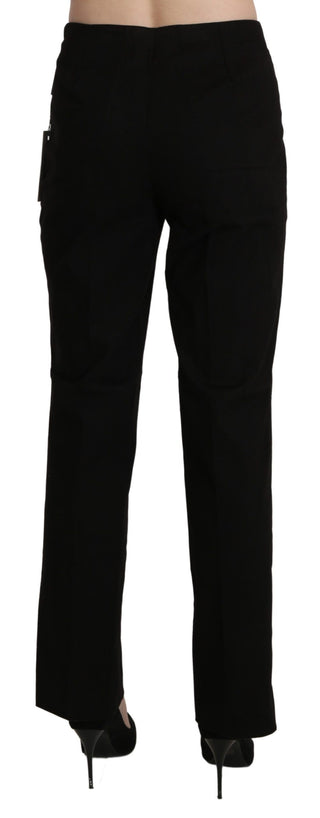BENCIVENGA Black High Waist Straight Dress Trouser Pant - Ginchy