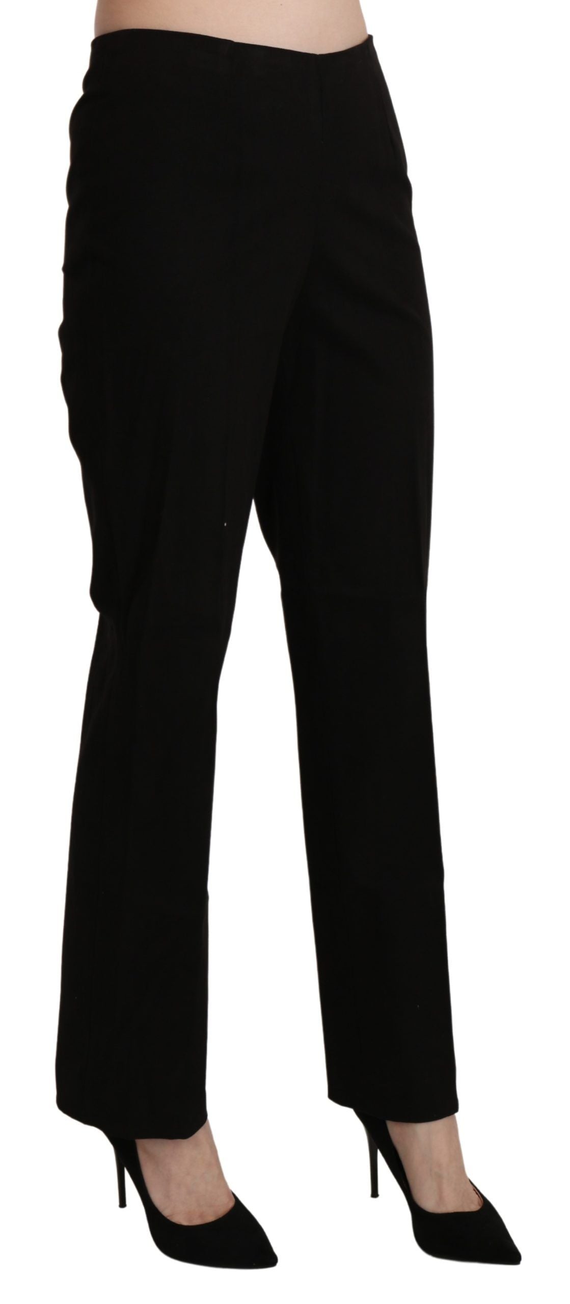 BENCIVENGA Black High Waist Straight Dress Trouser Pant - Ginchy