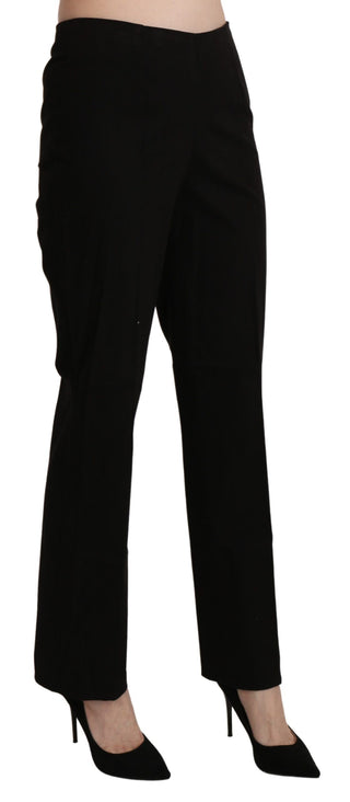 BENCIVENGA Black High Waist Straight Dress Trouser Pant - Ginchy