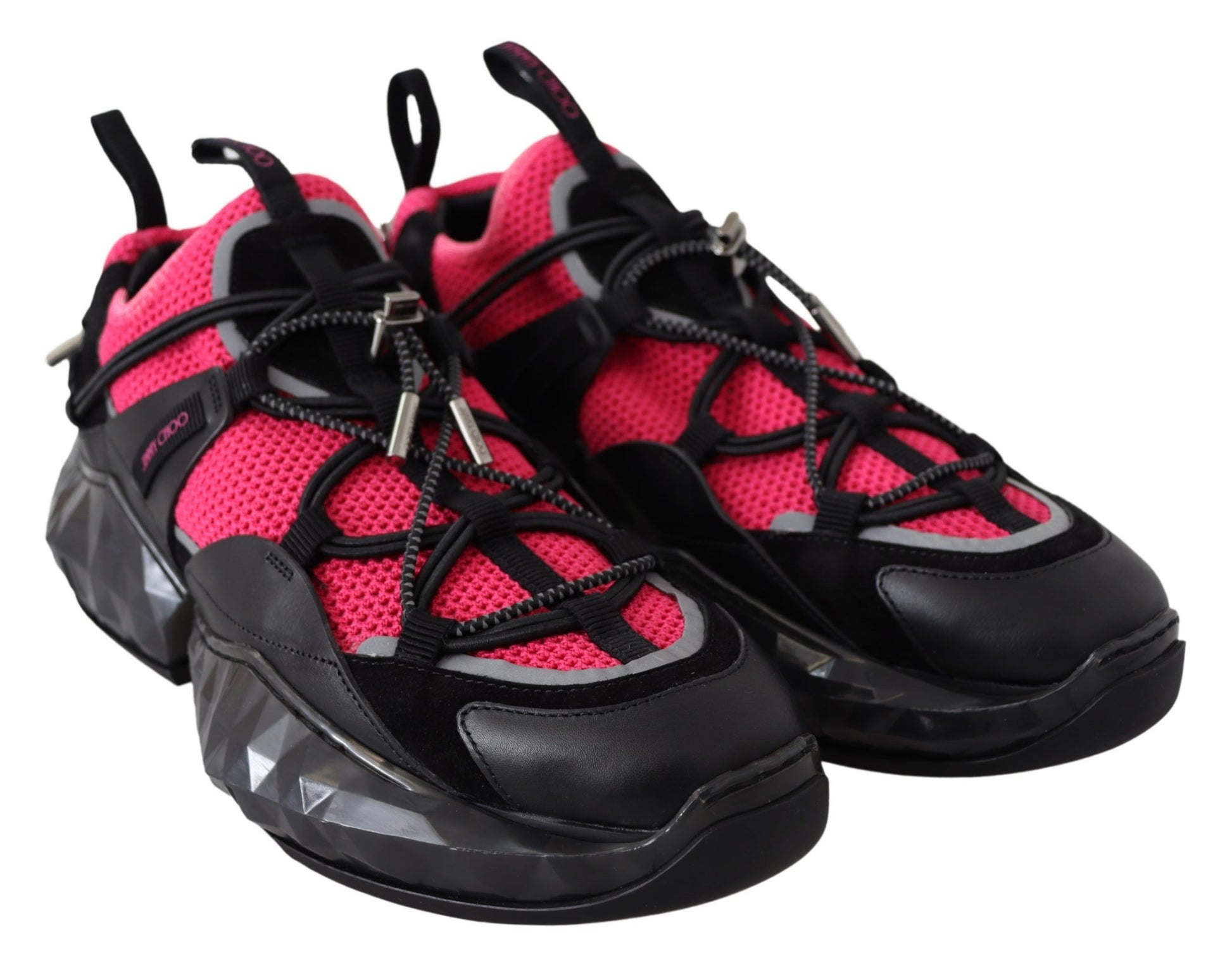 Jimmy Choo Electric Elegance Leather Mesh Sneakers - Ginchy