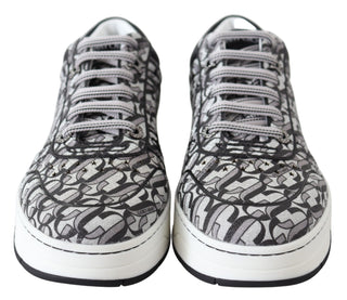 Jimmy Choo Glittering Slip-On Sneakers - Silver and Black - Ginchy