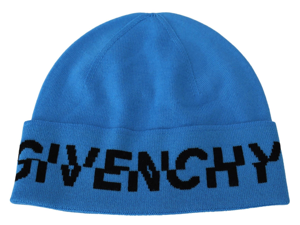 Givenchy Blue Wool Unisex Winter Warm Beanie Hat - Ginchy