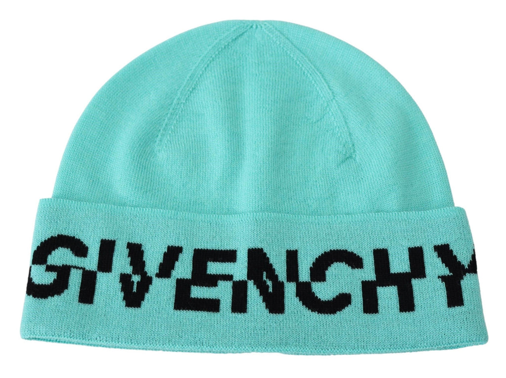 Givenchy Green Wool Beanie Unisex Logo Hat - Ginchy
