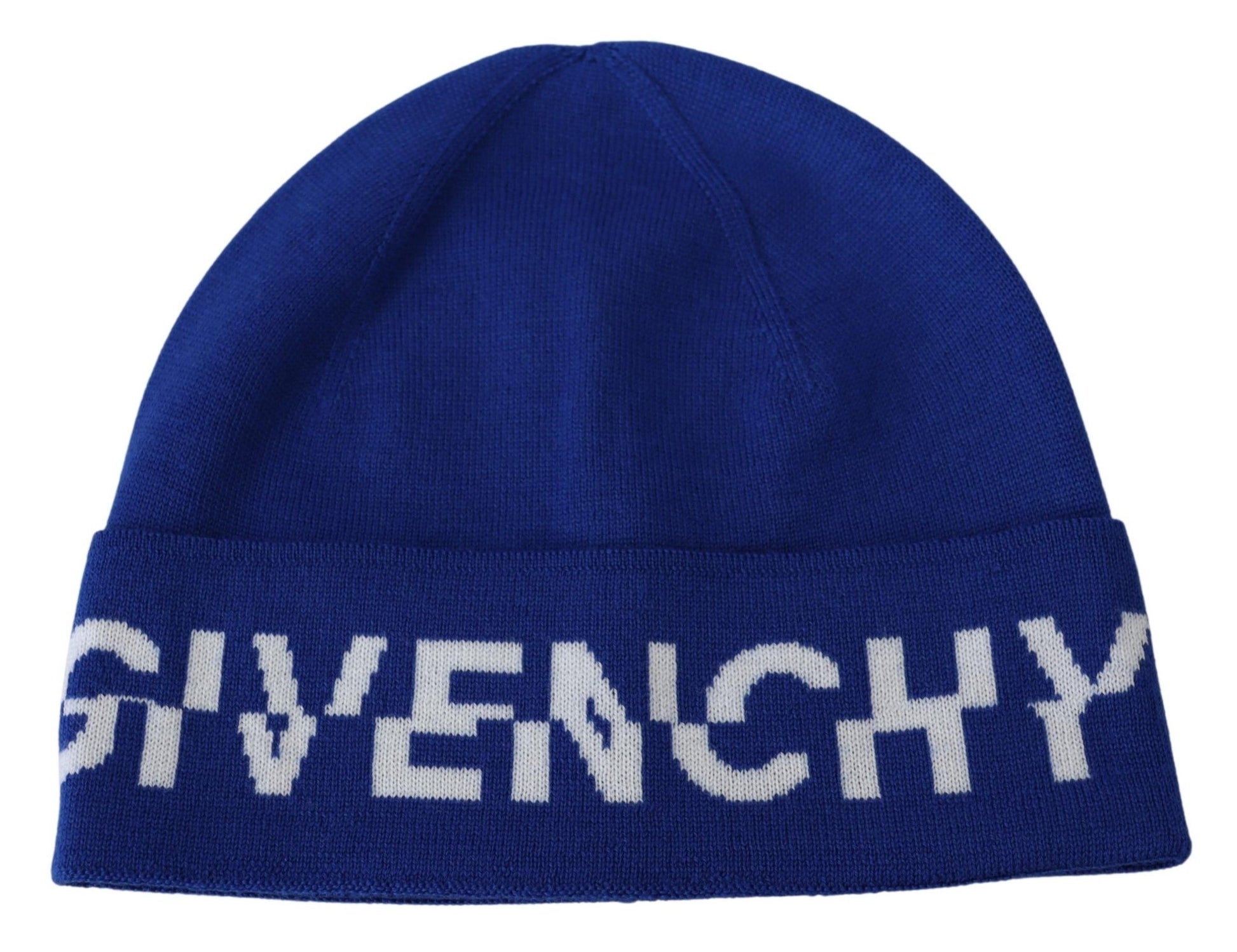 Givenchy Blue Wool Unisex Winter Warm Beanie Hat - Ginchy