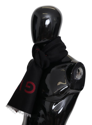 Givenchy Black Red Wool Unisex Winter Warm Wrap Scarf Shawl - Ginchy