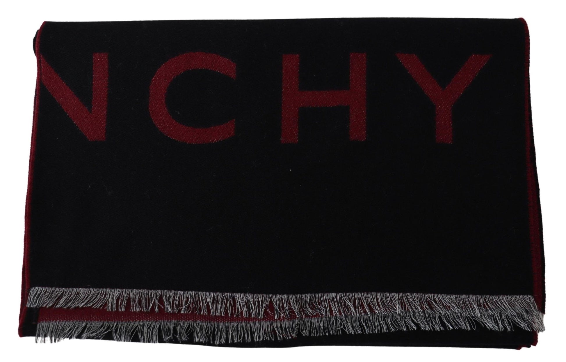 Givenchy Black Red Wool Unisex Winter Warm Wrap Scarf Shawl - Ginchy