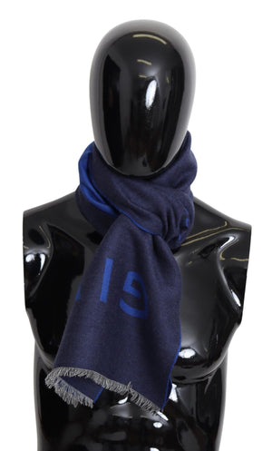 Givenchy Blue Wool Unisex Winter Warm  Scarf Wrap Shawl - Ginchy