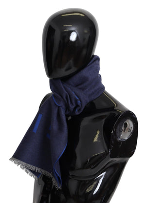 Givenchy Blue Wool Unisex Winter Warm  Scarf Wrap Shawl - Ginchy