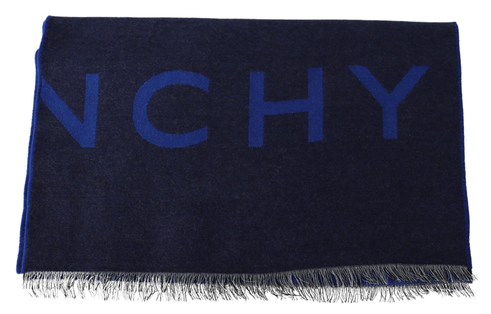 Givenchy Blue Wool Unisex Winter Warm  Scarf Wrap Shawl - Ginchy