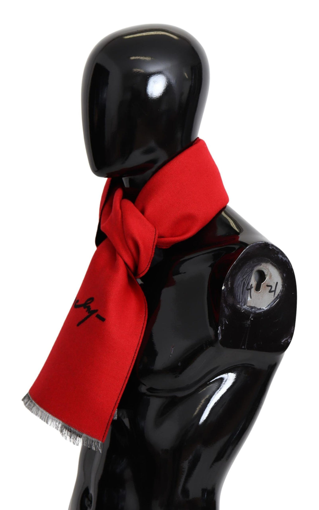 Givenchy Red Black Wool Unisex Winter Warm Scarf Wrap Shawl - Ginchy