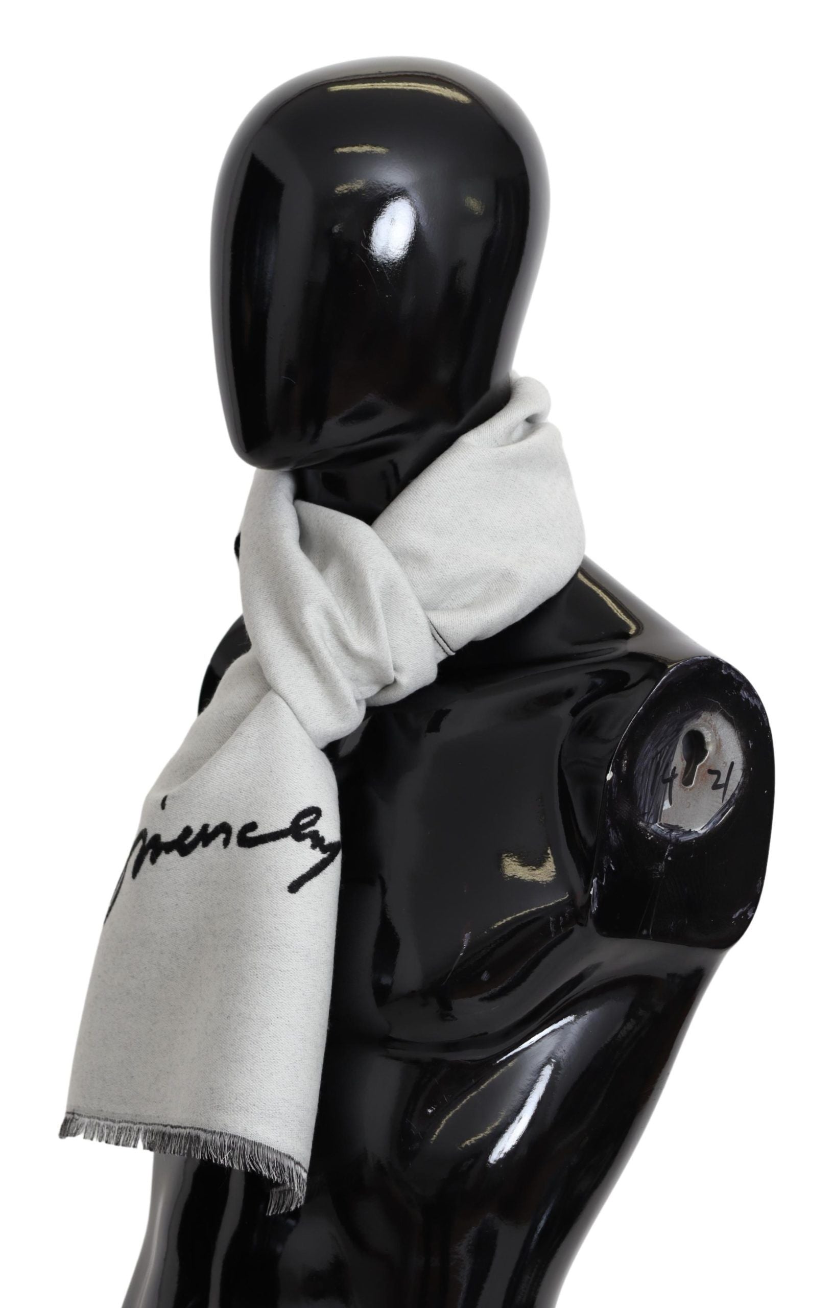 Givenchy Black White Wool Unisex Winter Warm Scarf Wrap Shawl - Ginchy