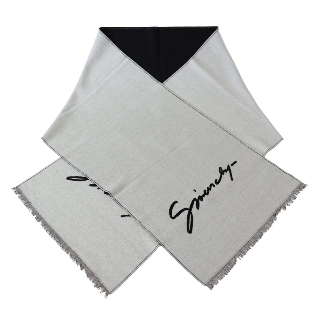 Givenchy Black White Wool Unisex Winter Warm Scarf Wrap Shawl - Ginchy