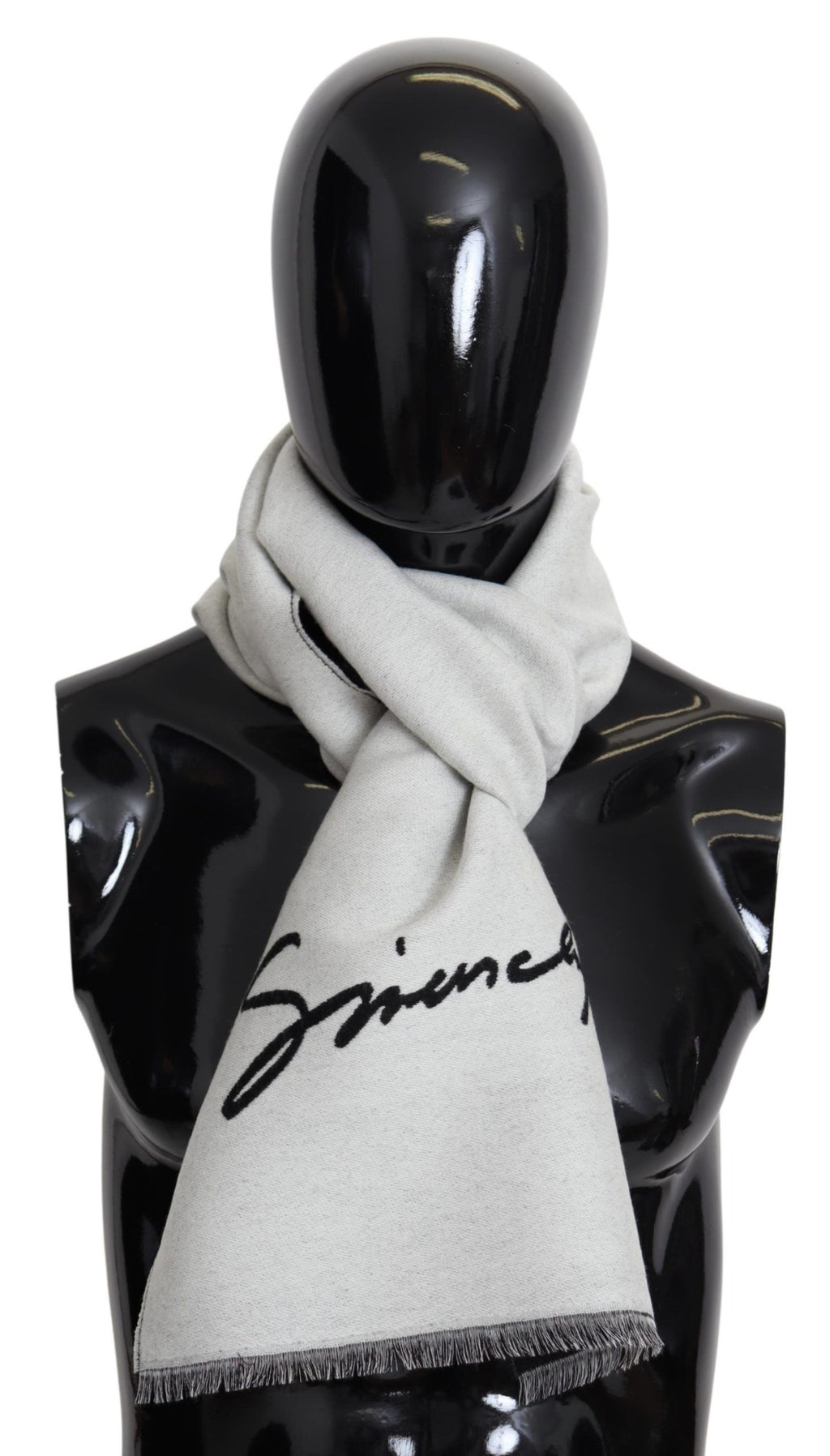 Givenchy Black White Wool Unisex Winter Warm Scarf Wrap Shawl - Ginchy