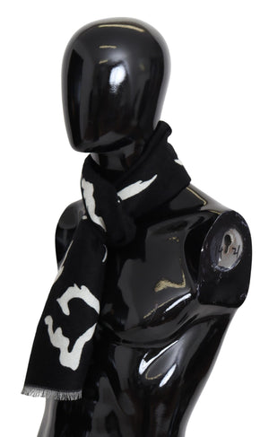 Givenchy Black White Wool Unisex Winter Warm Scarf Wrap Shawl - Ginchy