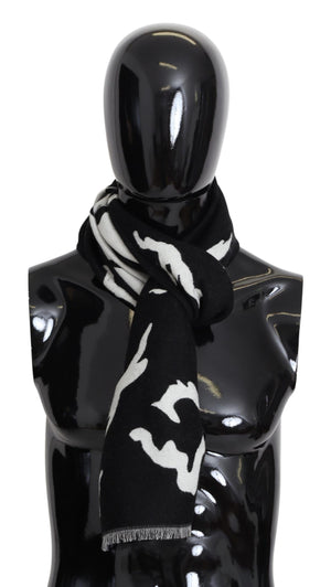 Givenchy Black White Wool Unisex Winter Warm Scarf Wrap Shawl - Ginchy