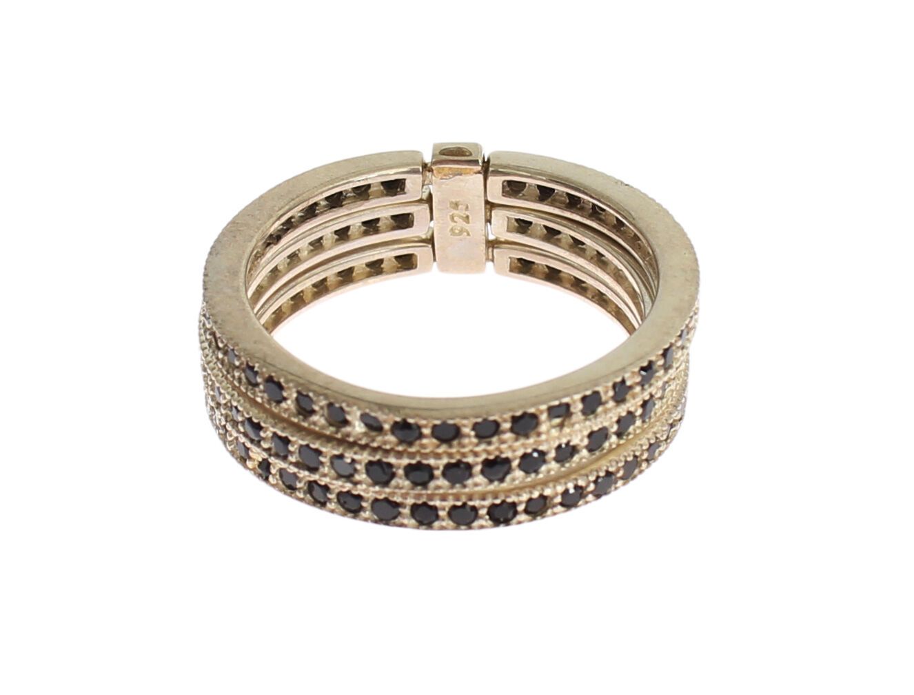 Nialaya Black CZ 925 Sterling Silver Womens Ring - Ginchy