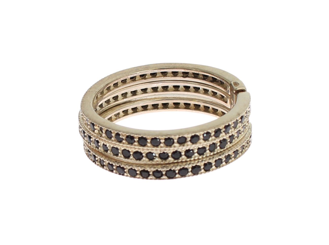 Nialaya Black CZ 925 Sterling Silver Womens Ring - Ginchy