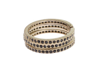 Nialaya Black CZ 925 Sterling Silver Womens Ring - Ginchy