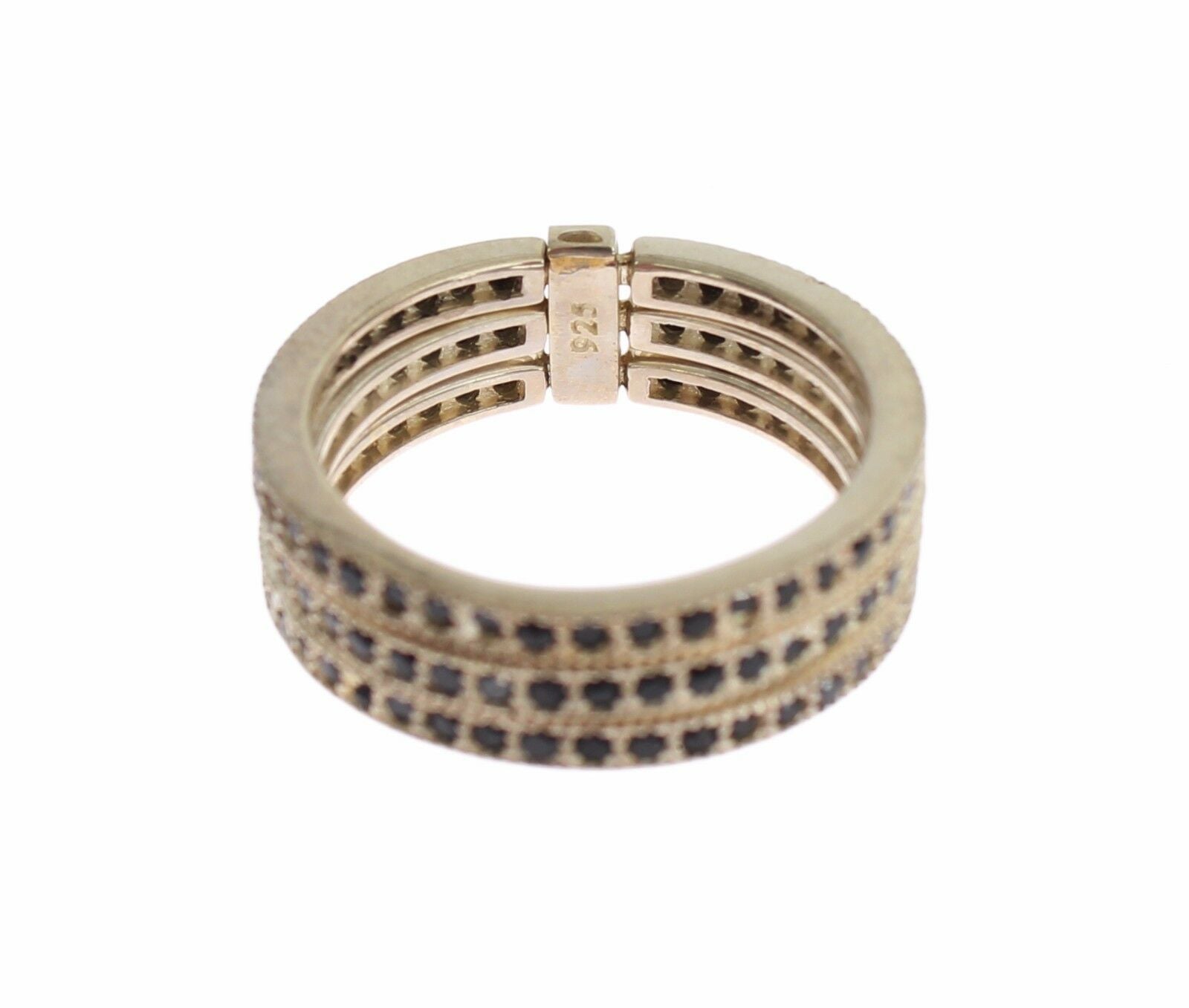 Nialaya Black CZ 925 Sterling Silver Womens Ring - Ginchy