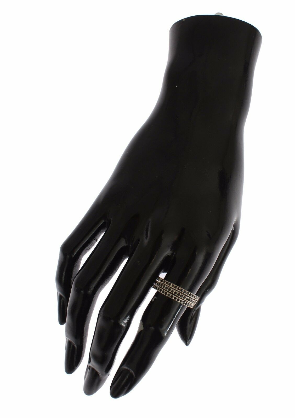 Nialaya Black CZ 925 Sterling Silver Womens Ring - Ginchy