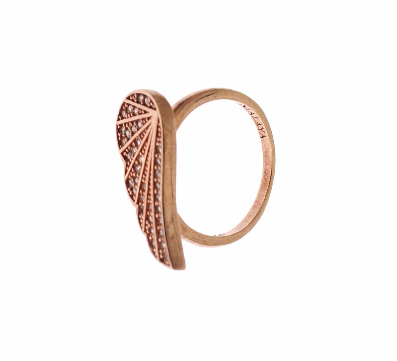 Nialaya Pink Gold 925 Silver Womens Clear CZ Ring - Ginchy