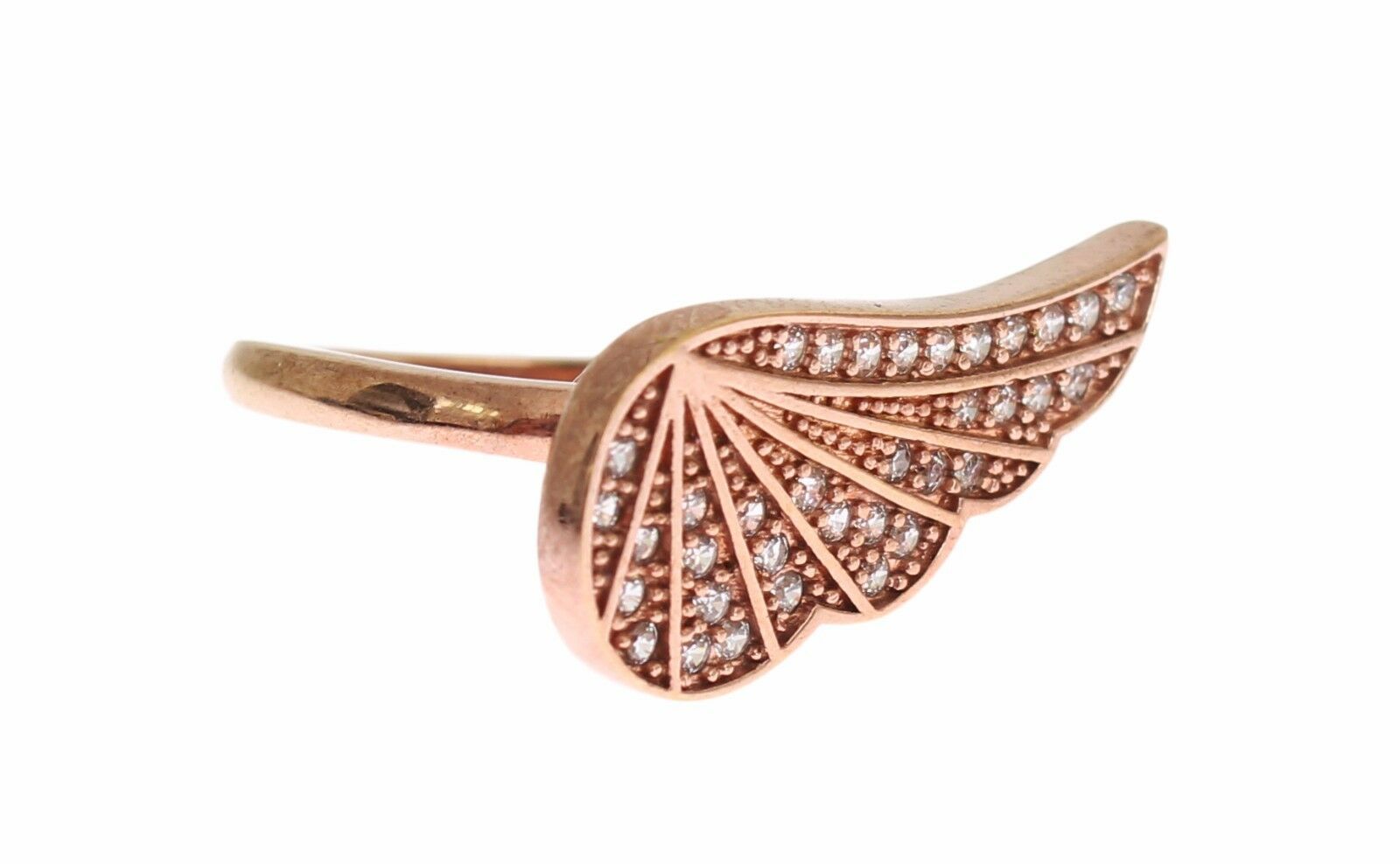 Nialaya Pink Gold 925 Silver Womens Clear CZ Ring - Ginchy