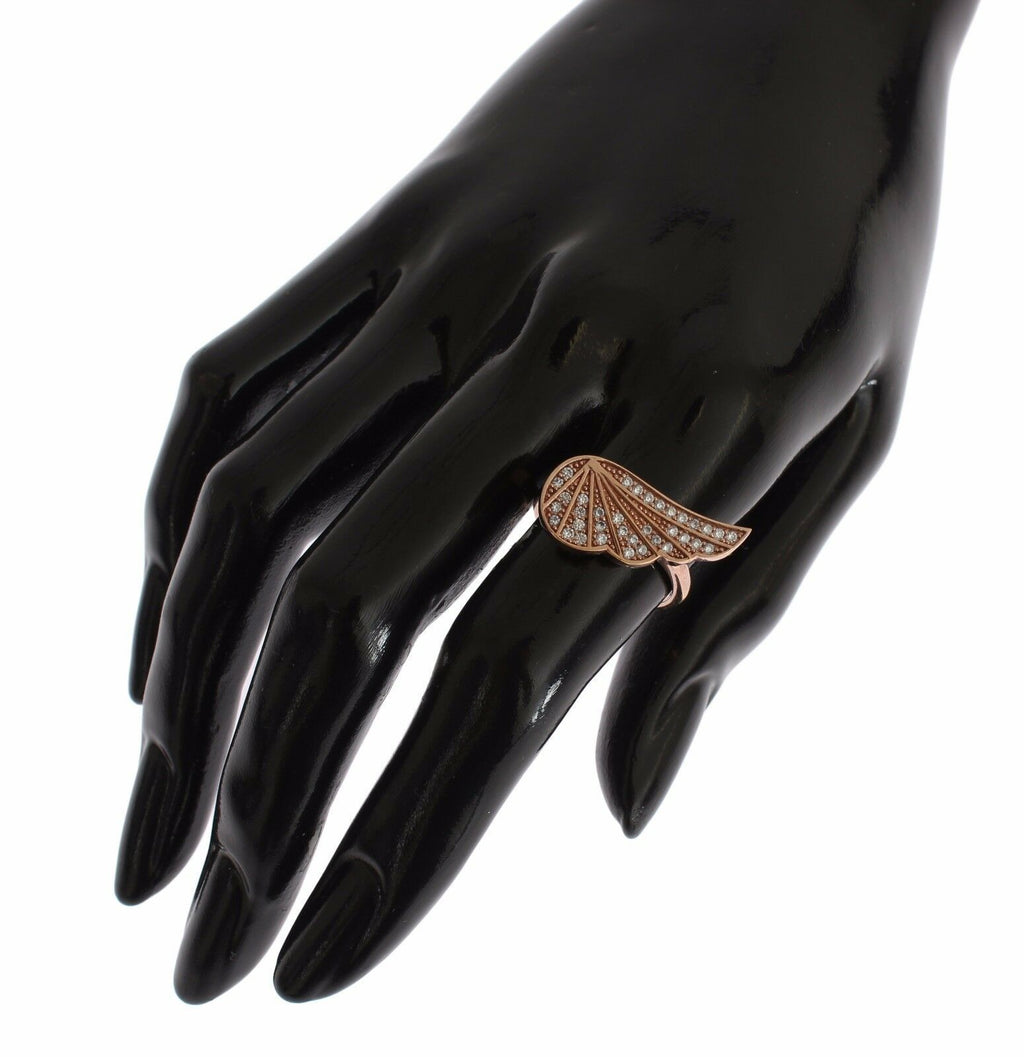Nialaya Pink Gold 925 Silver Womens Clear CZ Ring - Ginchy
