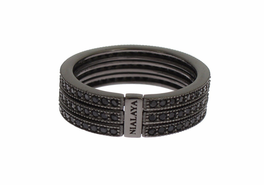 Nialaya Black CZ 925 Sterling Silver Womens - Ginchy