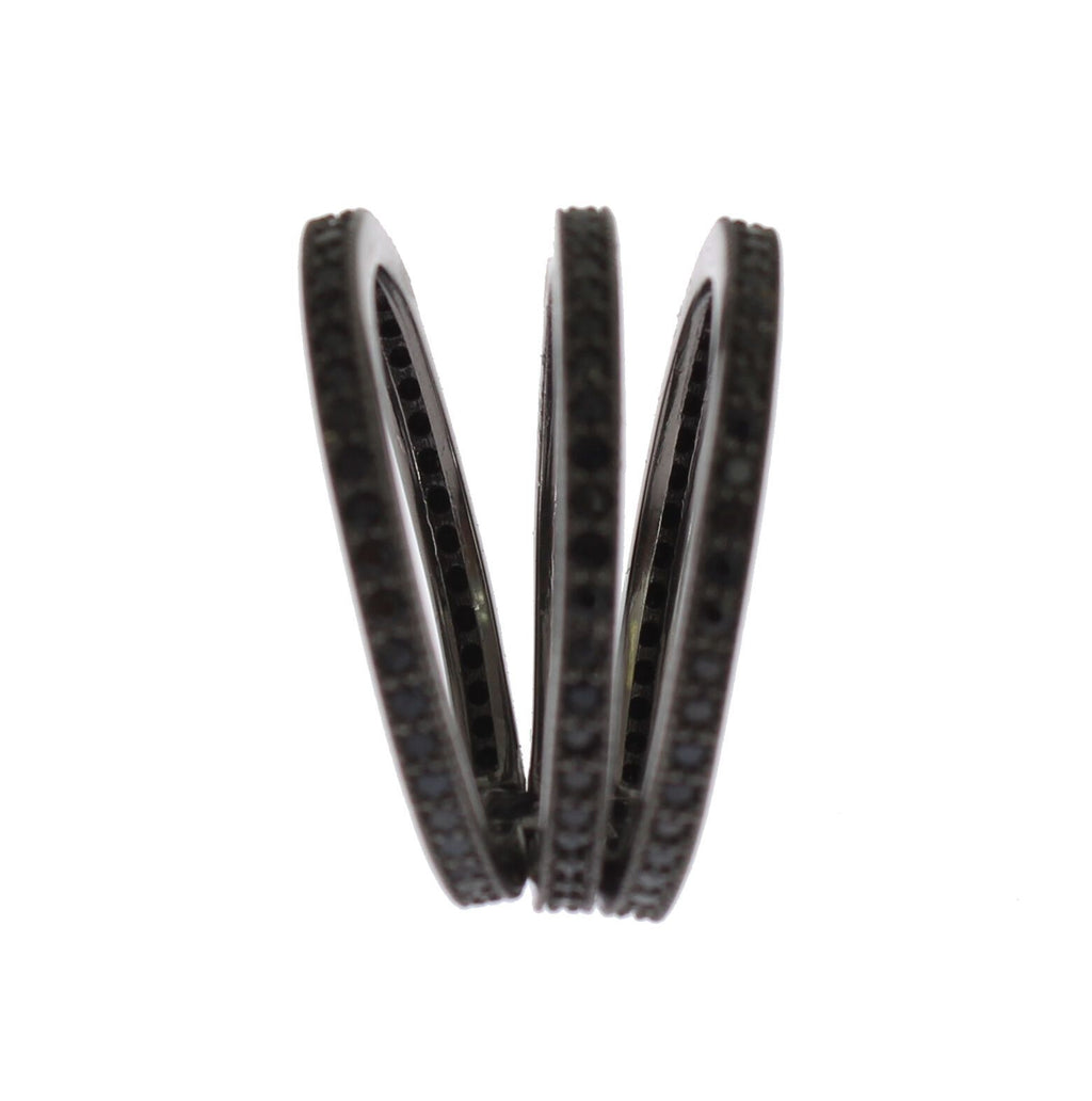 Nialaya Black CZ 925 Sterling Silver Womens - Ginchy