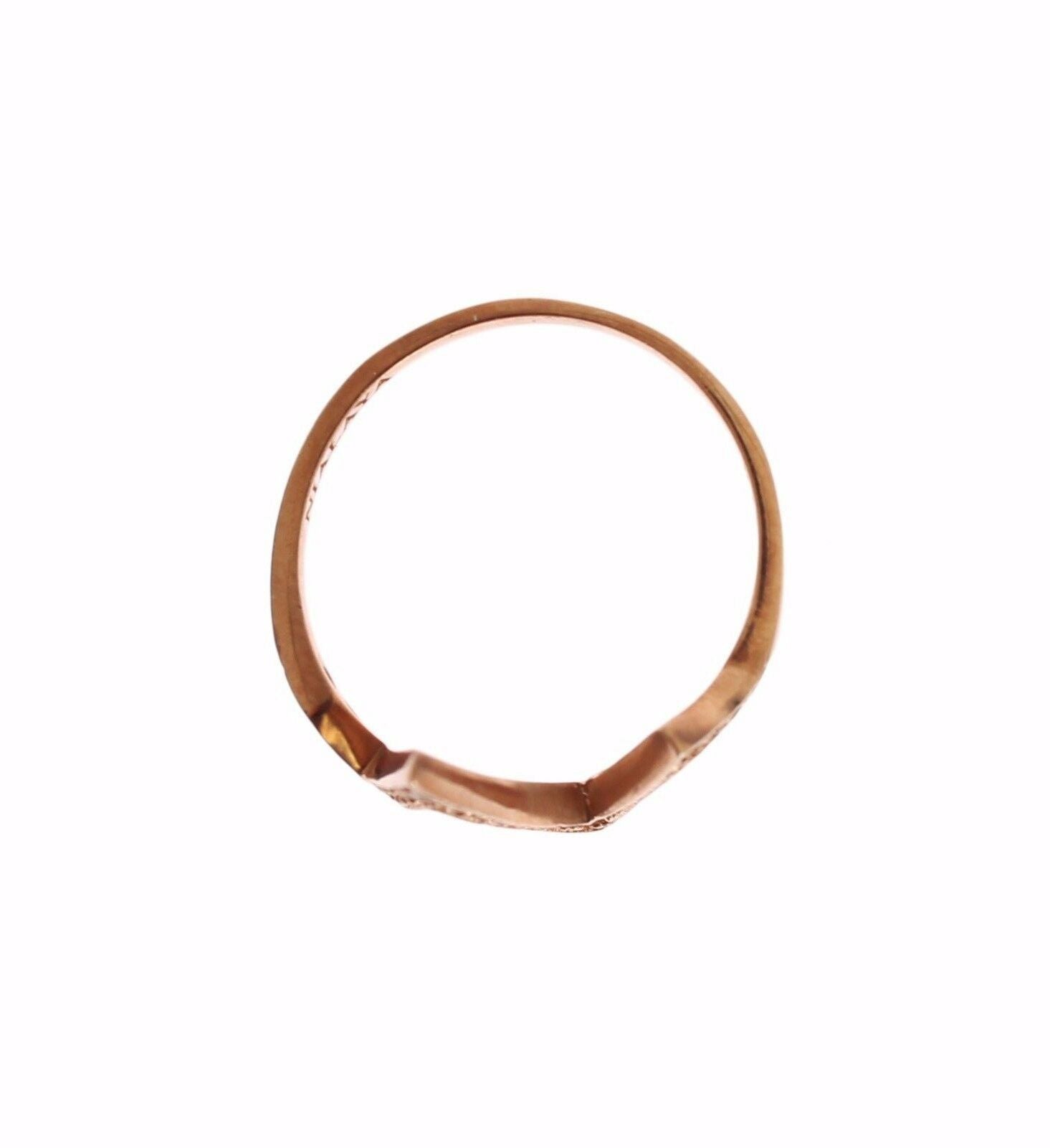Nialaya Pink Gold 925 Silver Womens Clear Ring - Ginchy