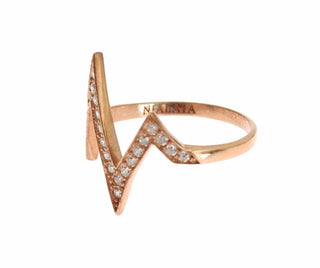 Nialaya Pink Gold 925 Silver Womens Clear Ring - Ginchy